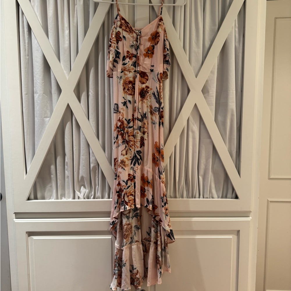 American Rag Hi Lo Floral Off Shoulder Dress XXS